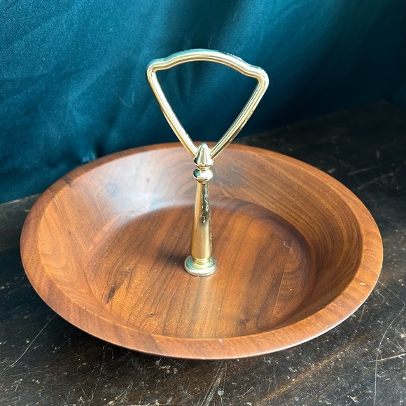 Mid Century Modern Solid Missouri Walnut Nut Treat Dish - Picture 1 of 7